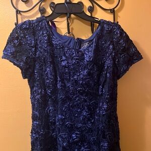 This Alex Evenings Rosette navy dress will make a gorgeous mother-of-bride dress